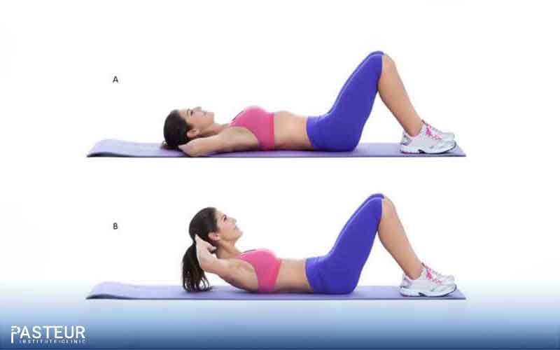 Gập bụng là động tác chỉ nâng vai và đầu lên, tránh bị nhầm với bài tập nâng người trên